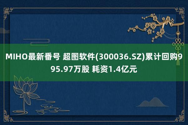 MIHO最新番号 超图软件(300036.SZ)累计回购995.97万股 耗资1.4亿元