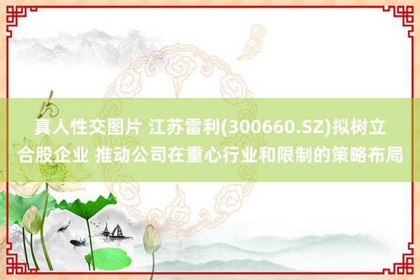 真人性交图片 江苏雷利(300660.SZ)拟树立合股企业 推动公司在重心行业和限制的策略布局