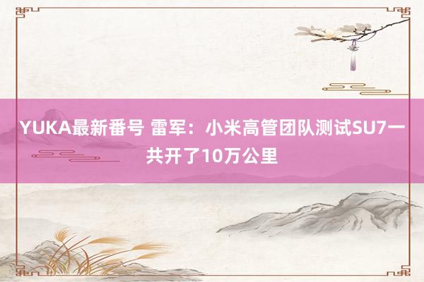 YUKA最新番号 雷军：小米高管团队测试SU7一共开了10万公里