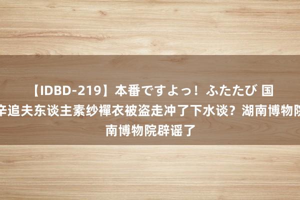 【IDBD-219】本番ですよっ！ふたたび 国宝文物辛追夫东谈主素纱襌衣被盗走冲了下水谈？湖南博物院辟谣了