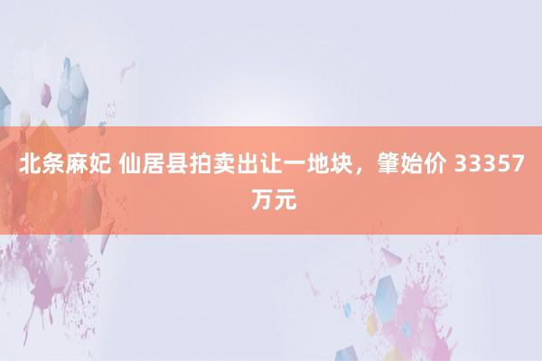 北条麻妃 仙居县拍卖出让一地块，肇始价 33357 万元